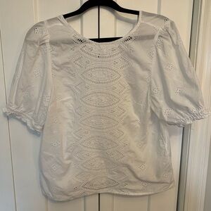 White Eyelet Blouse from Gap, Size Small